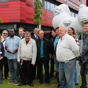 The Thursday Group infront of Ekkehard Altenburger's marble sculpture
