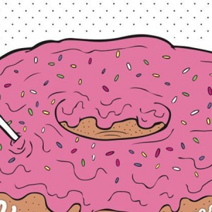 Illustration of doughnut - label reads 'Dough'