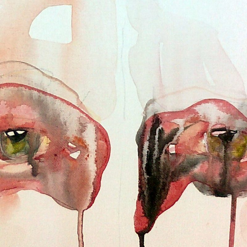 Watercolour painting of two eyes