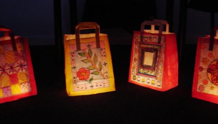 Illuminated lantern created by participants