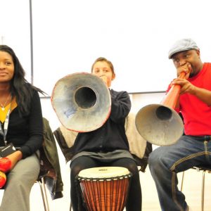 School children participate in music workshop