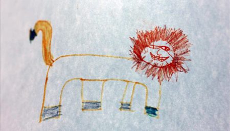 Childs drawing of a lion