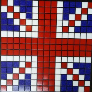 Tiled mosaic image of British flag