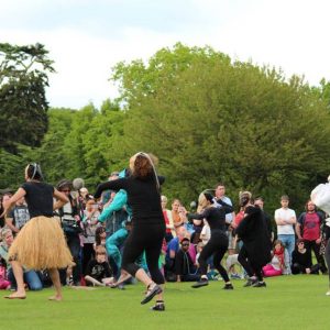 Dancers in Clumber Park grounds