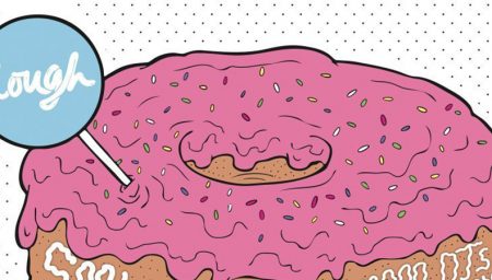 Illustration of doughnut - label reads 'Dough'