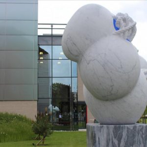 Carrara marble sculpture on the University of Nottingham’s Jubilee Campus