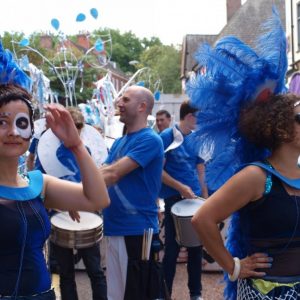 Dancers and Band in the City Arts 2013 Carnival Troupe