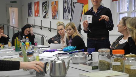 Woman speaks a seminar