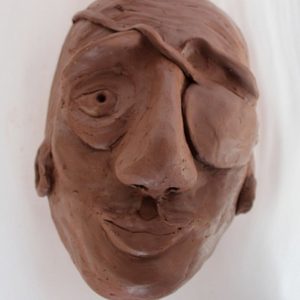 Clay model of face