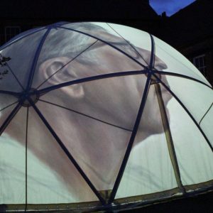 iPad drawing projected on the City Arts Dome