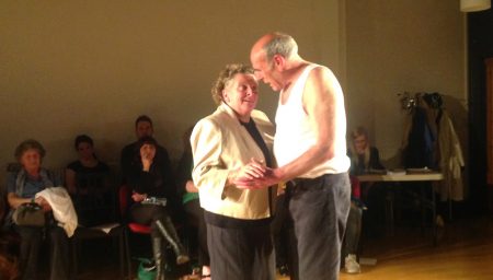 Older people dancing