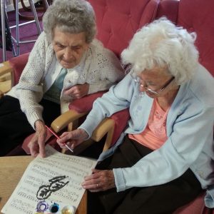 Care home residents enjoy creative activity
