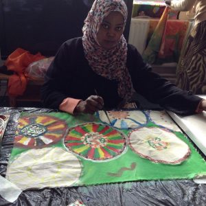 Womens group work on textile artworks