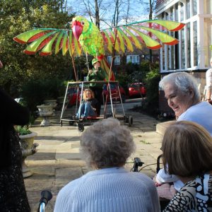 Giant bird puppet