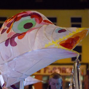 Lantern parade with puppets