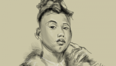 iPad painting of a girl