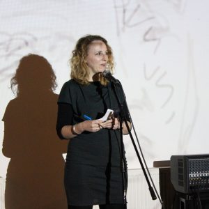 Alison Denholm speaks at exhibition launch
