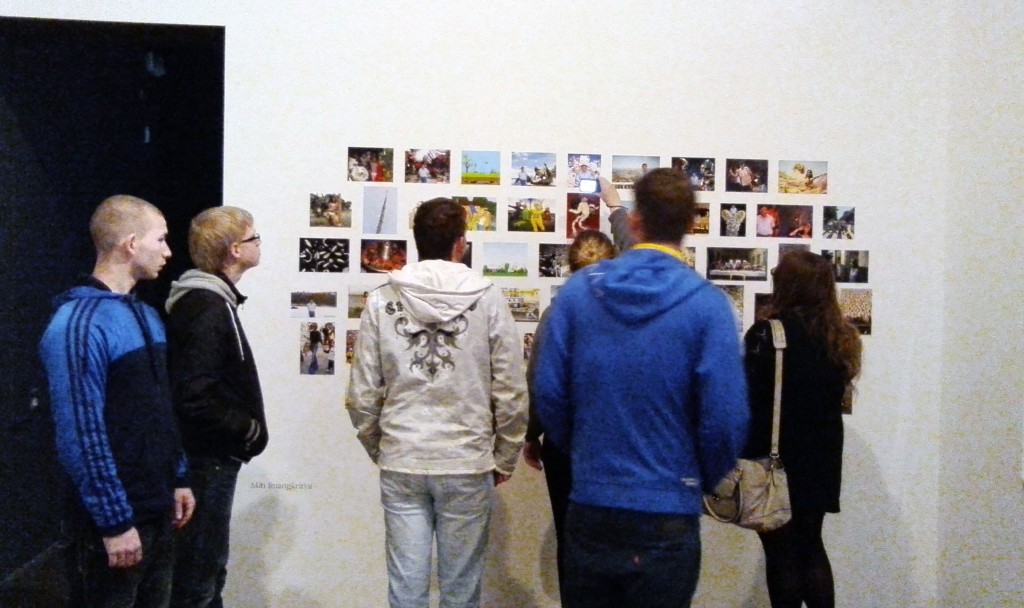 Young people in gallery