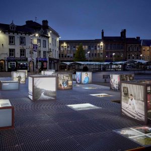 Light box exhibition in Mansfield Market Square