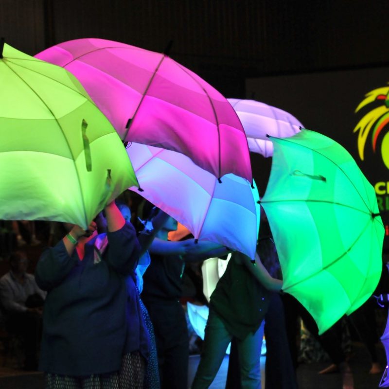 Illuminated umbrellas
