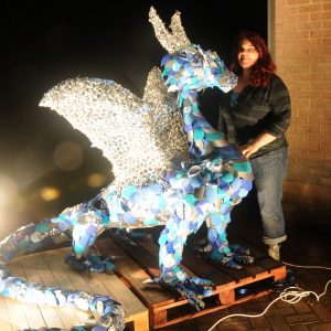 Dragon sculpture at bonfire night
