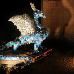 Dragon sculpture at bonfire night