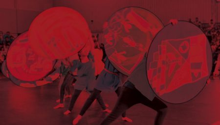 Dancers with silk discs