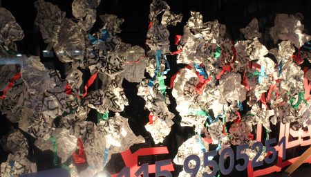 Suspended paper art installation