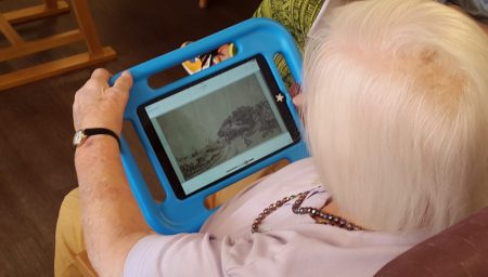 Older person using iPad