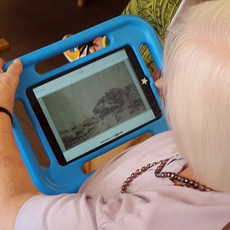 Older person using iPad
