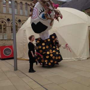 Giant puppets at Nottingham Trent Uni