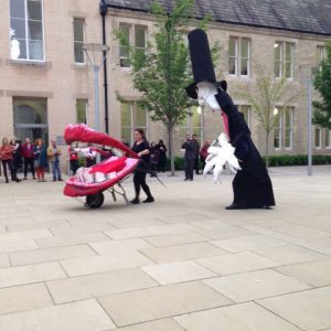 Giant puppets at Nottingham Trent Uni