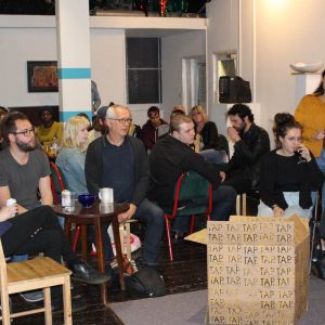 Audience at poetry event