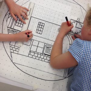 School children drawing