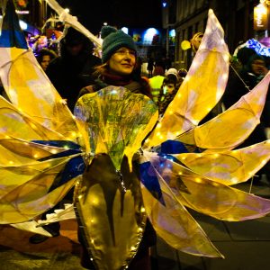 Illuminated paper costume