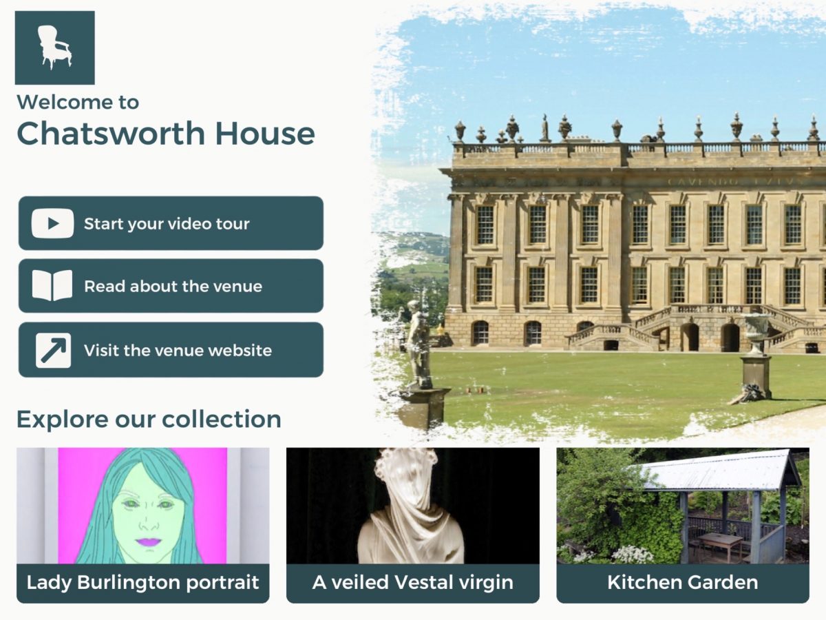 Sceenshot of the Chatsworth House section of the app 