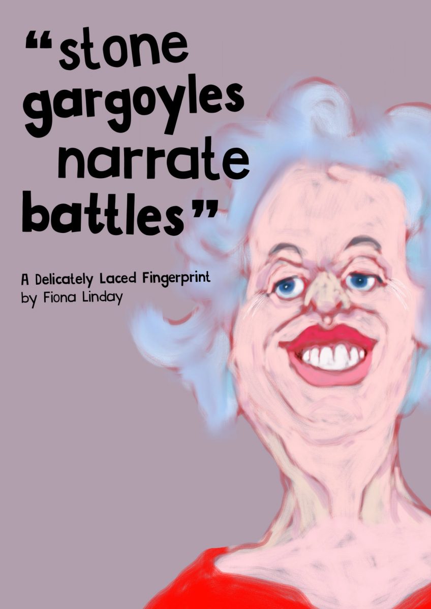 "stone gargoyles narrate battles" A Delicatly Laced Fingerprint by Fiona Linday