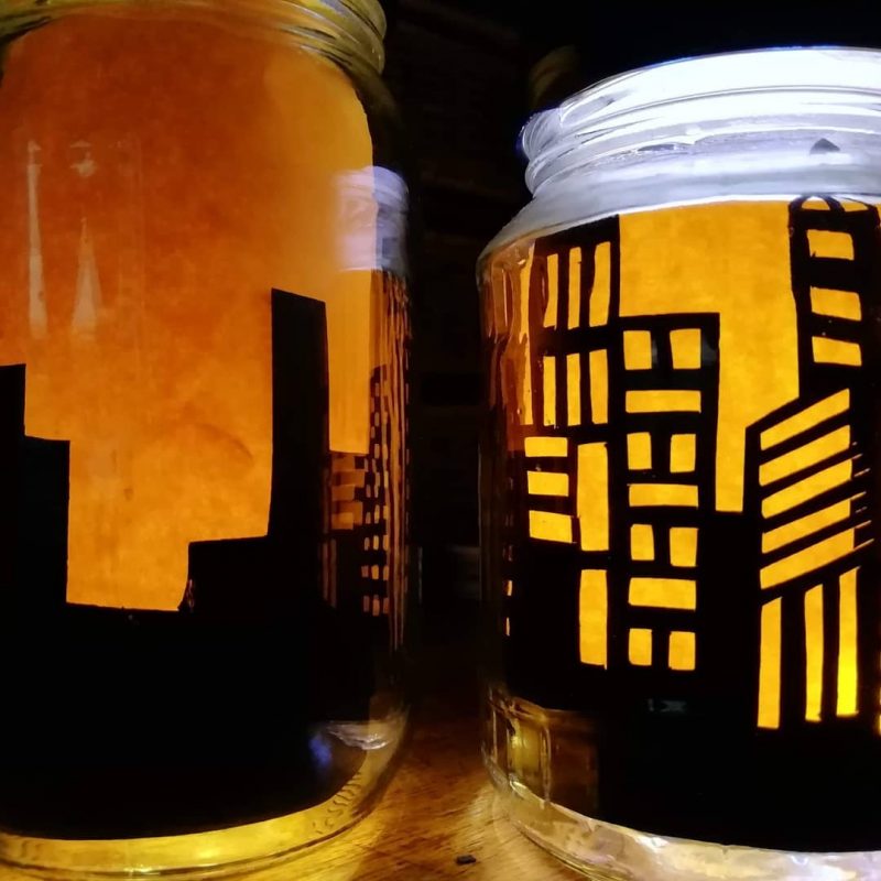 Lanterns made from jars and paper