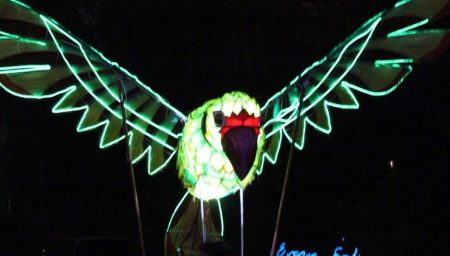 Illuminated bird puppet