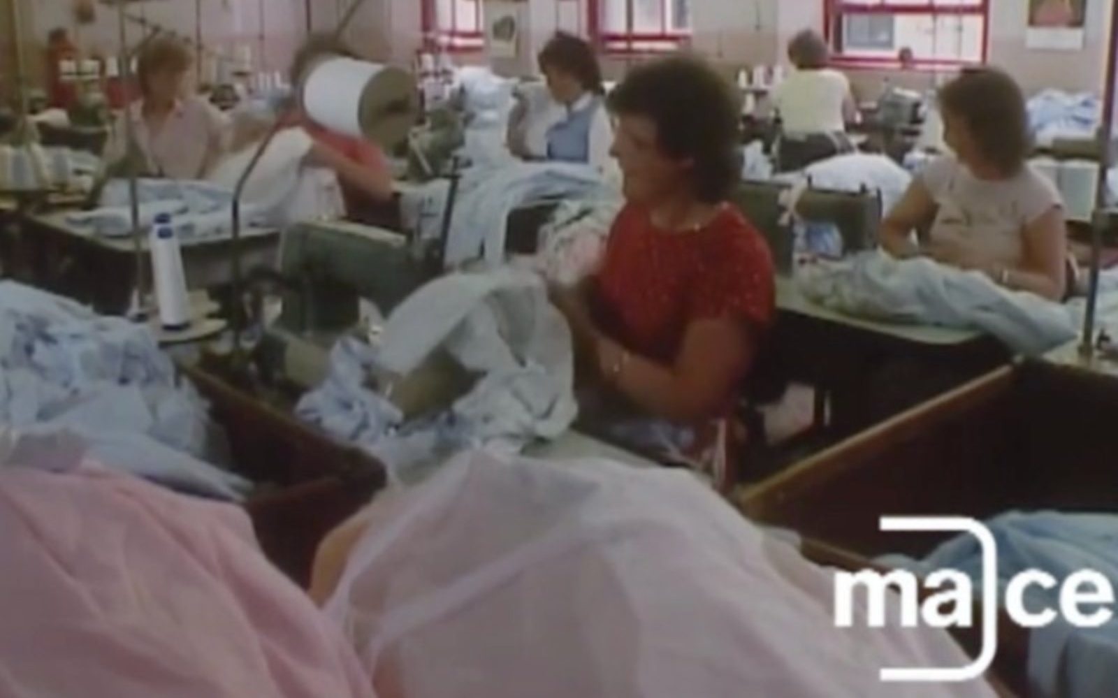 Female knitwear factory workers in 1987