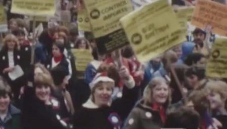 Female protesters in Nottingham
