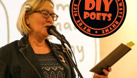 Gail Webb performing poetry