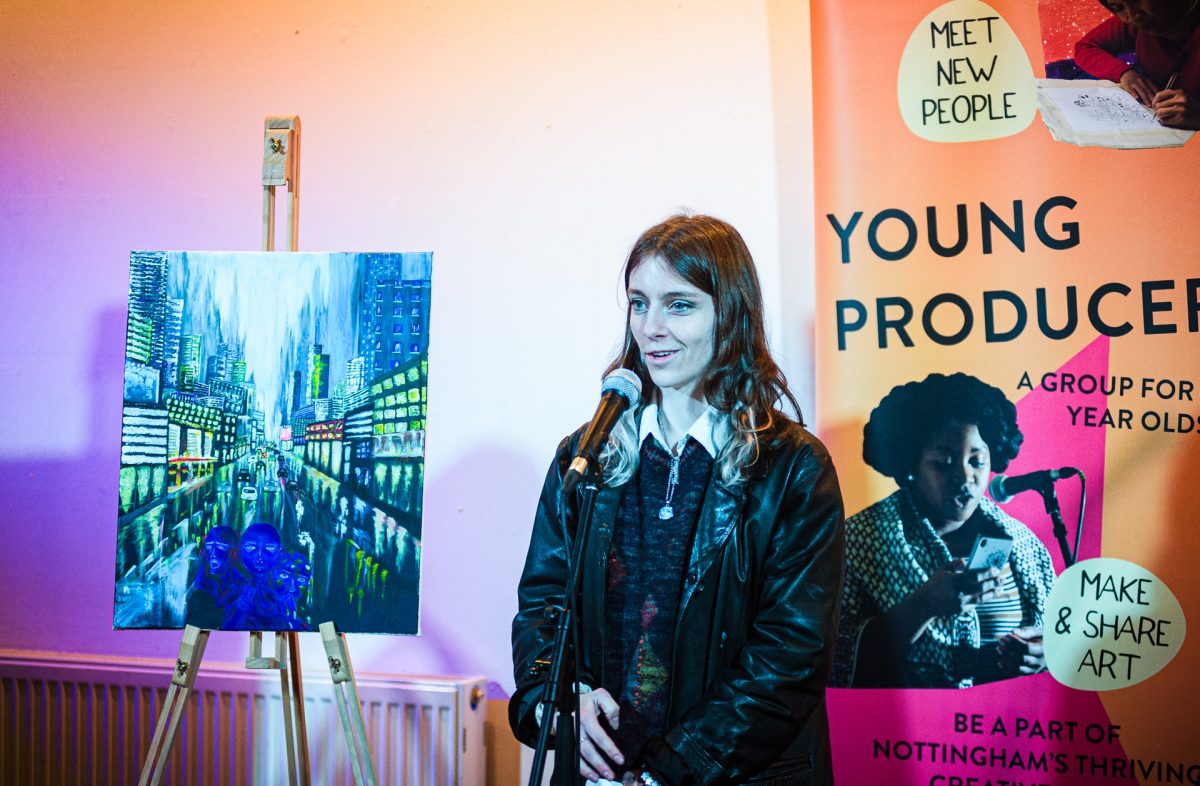 Caitlin Mccavana talks about her painting of a cityscape